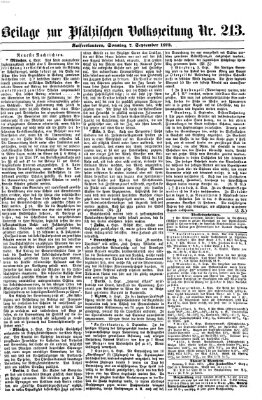 Pfälzische Volkszeitung Sonntag 7. September 1873