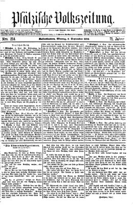 Pfälzische Volkszeitung Montag 8. September 1873