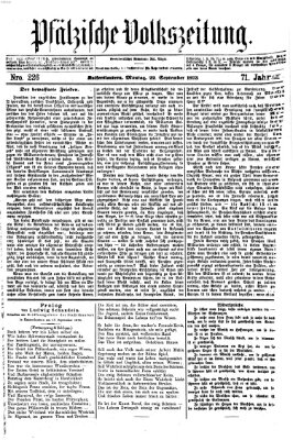 Pfälzische Volkszeitung Montag 22. September 1873