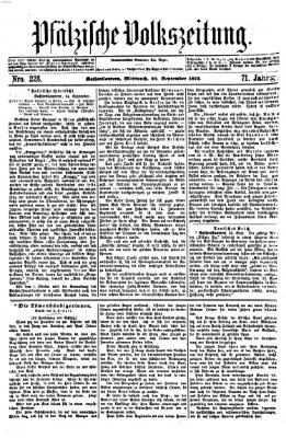 Pfälzische Volkszeitung Mittwoch 24. September 1873