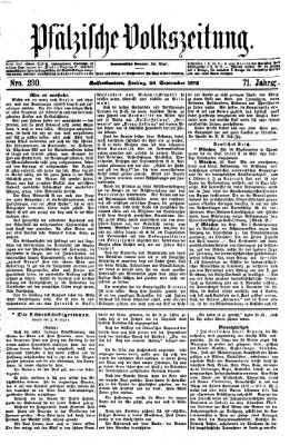 Pfälzische Volkszeitung Freitag 26. September 1873