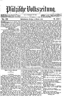 Pfälzische Volkszeitung Freitag 3. Oktober 1873