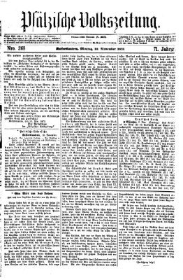 Pfälzische Volkszeitung Montag 10. November 1873