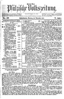 Pfälzische Volkszeitung Sonntag 23. November 1873