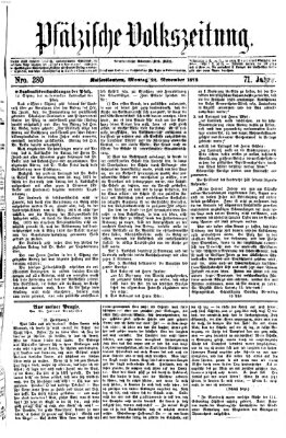 Pfälzische Volkszeitung Montag 24. November 1873