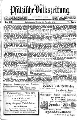 Pfälzische Volkszeitung Sonntag 30. November 1873