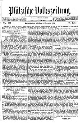 Pfälzische Volkszeitung Dienstag 2. Dezember 1873