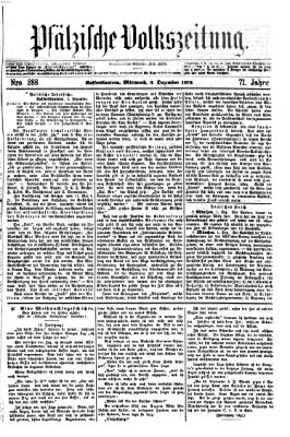 Pfälzische Volkszeitung Mittwoch 3. Dezember 1873