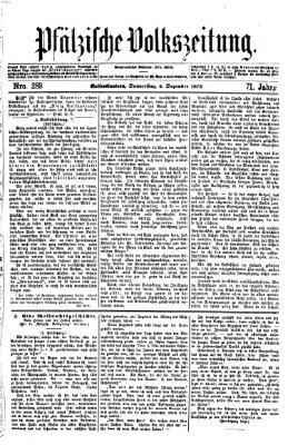 Pfälzische Volkszeitung Donnerstag 4. Dezember 1873