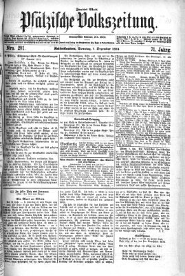 Pfälzische Volkszeitung Sonntag 7. Dezember 1873