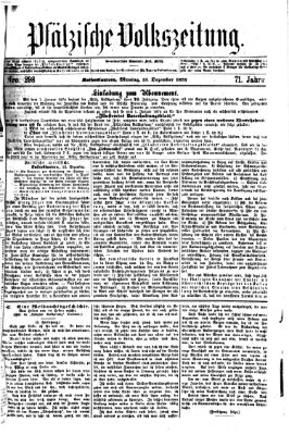 Pfälzische Volkszeitung Montag 15. Dezember 1873