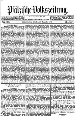 Pfälzische Volkszeitung Dienstag 23. Dezember 1873