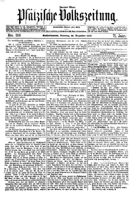 Pfälzische Volkszeitung Sonntag 28. Dezember 1873