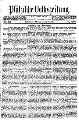 Pfälzische Volkszeitung Montag 29. Dezember 1873