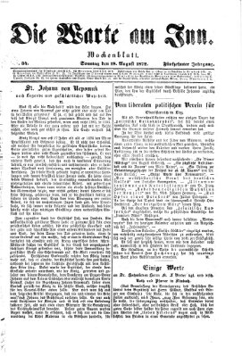 Die Warte am Inn Sonntag 18. August 1872