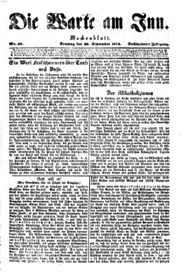 Die Warte am Inn Sonntag 28. September 1873