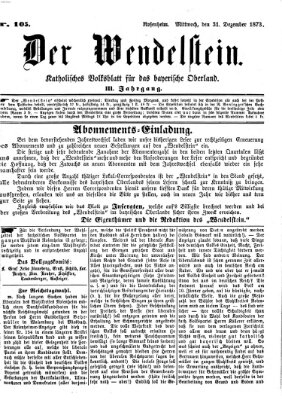 Wendelstein Mittwoch 31. Dezember 1873