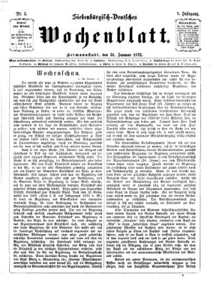 Siebenbürgisch-deutsches Wochenblatt Mittwoch 31. Januar 1872