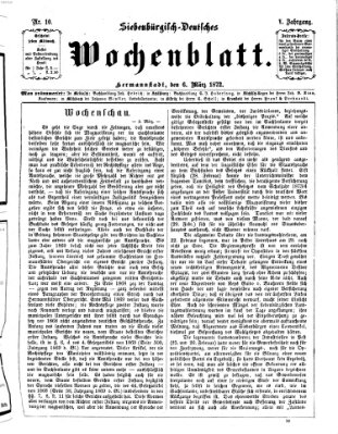 Siebenbürgisch-deutsches Wochenblatt Mittwoch 6. März 1872