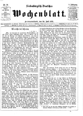 Siebenbürgisch-deutsches Wochenblatt Mittwoch 24. Juli 1872