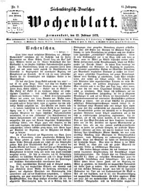 Siebenbürgisch-deutsches Wochenblatt Mittwoch 12. Februar 1873