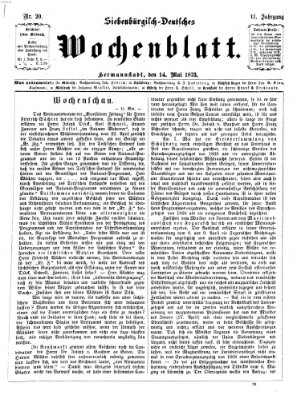 Siebenbürgisch-deutsches Wochenblatt Mittwoch 14. Mai 1873