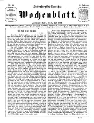 Siebenbürgisch-deutsches Wochenblatt Mittwoch 9. Juli 1873