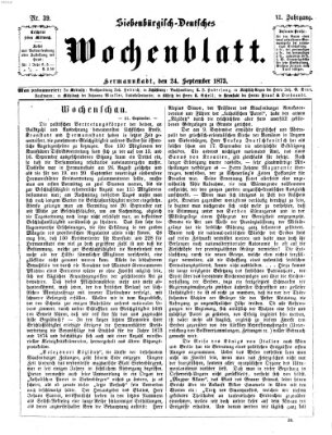 Siebenbürgisch-deutsches Wochenblatt Mittwoch 24. September 1873