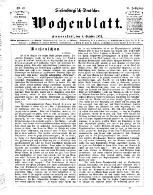 Siebenbürgisch-deutsches Wochenblatt Mittwoch 8. Oktober 1873