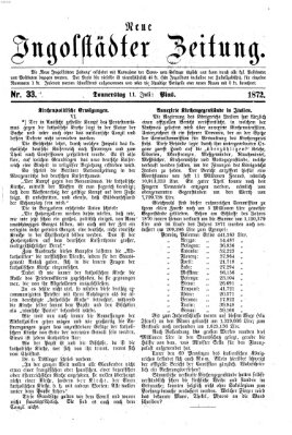 Neue Ingolstädter Zeitung Donnerstag 11. Juli 1872