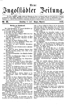 Neue Ingolstädter Zeitung Samstag 13. Juli 1872