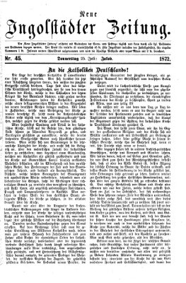 Neue Ingolstädter Zeitung Donnerstag 25. Juli 1872