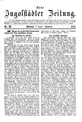 Neue Ingolstädter Zeitung Mittwoch 14. August 1872