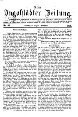 Neue Ingolstädter Zeitung Dienstag 20. August 1872