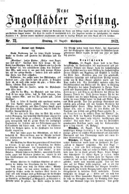 Neue Ingolstädter Zeitung Dienstag 27. August 1872