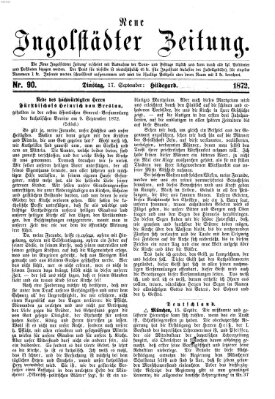 Neue Ingolstädter Zeitung Dienstag 17. September 1872