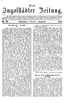 Neue Ingolstädter Zeitung Donnerstag 19. September 1872