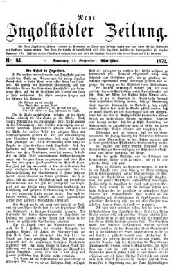 Neue Ingolstädter Zeitung Samstag 21. September 1872