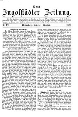 Neue Ingolstädter Zeitung Mittwoch 25. September 1872