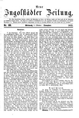 Neue Ingolstädter Zeitung Mittwoch 9. Oktober 1872