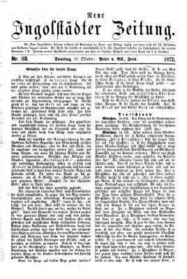 Neue Ingolstädter Zeitung Samstag 19. Oktober 1872