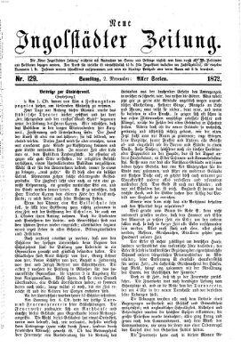 Neue Ingolstädter Zeitung Samstag 2. November 1872