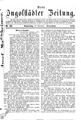 Neue Ingolstädter Zeitung Donnerstag 28. November 1872