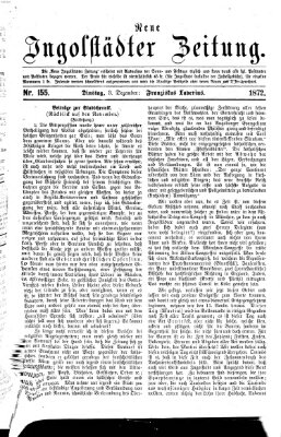 Neue Ingolstädter Zeitung Dienstag 3. Dezember 1872