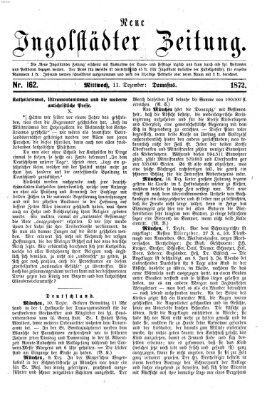 Neue Ingolstädter Zeitung Mittwoch 11. Dezember 1872