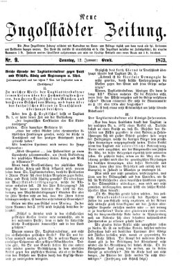 Neue Ingolstädter Zeitung Sonntag 12. Januar 1873