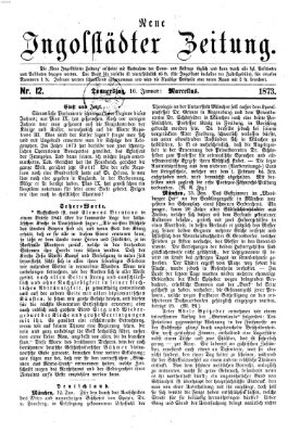 Neue Ingolstädter Zeitung Donnerstag 16. Januar 1873