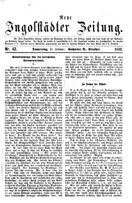 Neue Ingolstädter Zeitung Donnerstag 20. Februar 1873