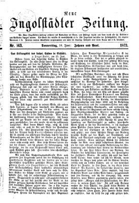 Neue Ingolstädter Zeitung Donnerstag 26. Juni 1873