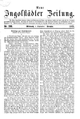 Neue Ingolstädter Zeitung Mittwoch 3. September 1873